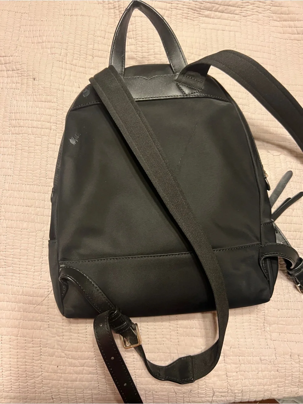Kate Spade Black nylon backpack with Gold-Tone Accent